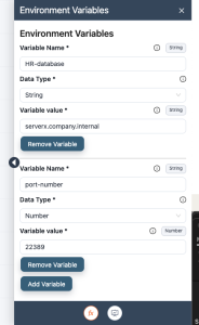 Environment Variables in the Config Panel